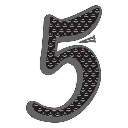 Hy-Ko 4.5In Black Zinc Number 5, 10PK A20262